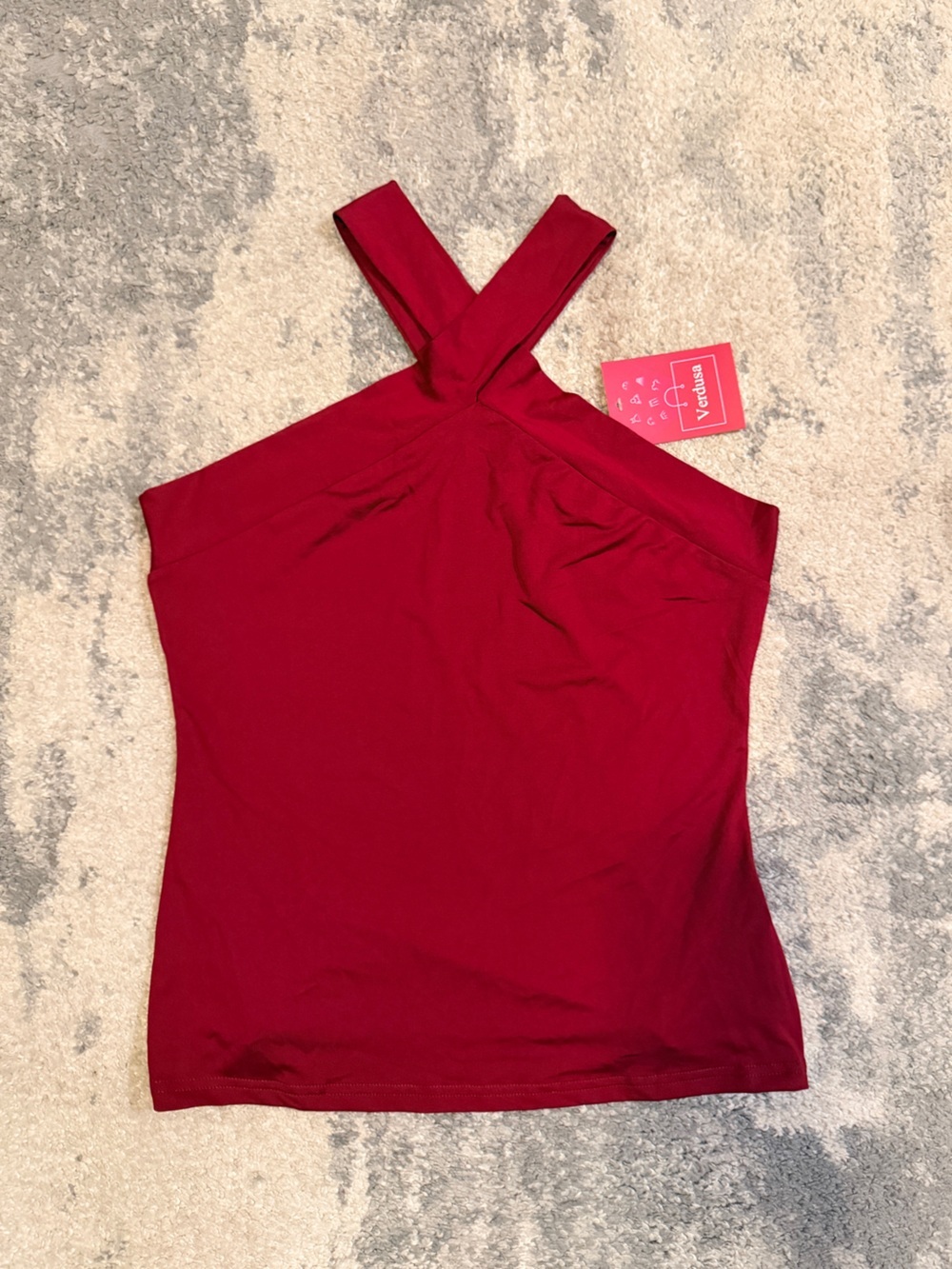 NWT Verdusa Burgundy Cross Front Top